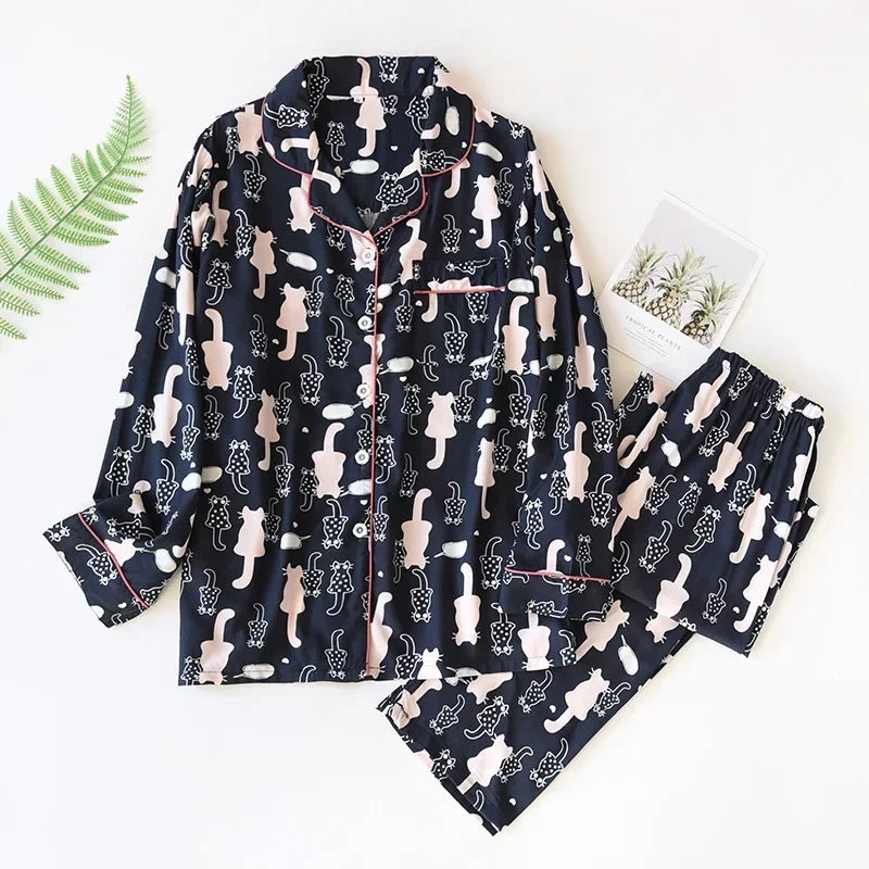 KAELAH 3XL plus size long Sleepwear women's home Nightwear