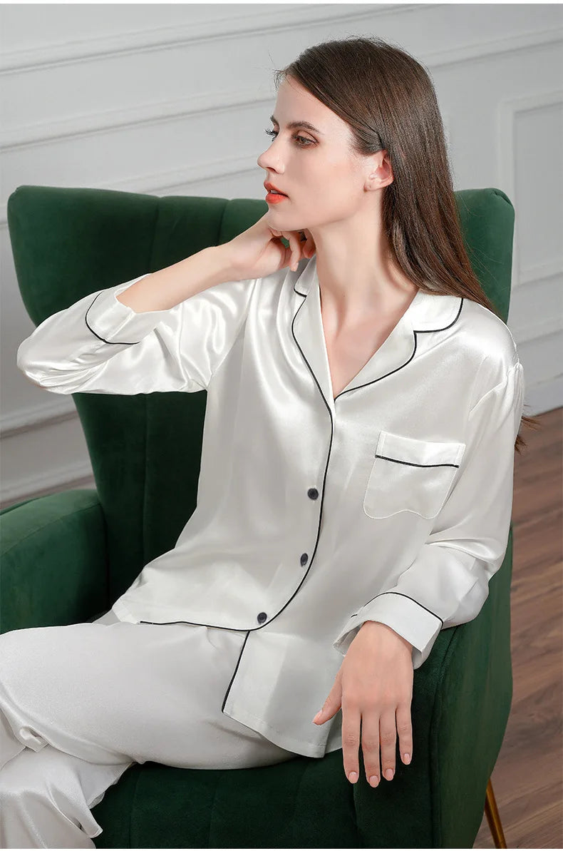 KAELAH Soft Silk Breathable and Relaxed Fit Long Shirt Tops