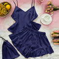 KAELAH Piece Robe Sleepwear Silky Satin Kimono Bathrobe Trouser Suits Loose Home