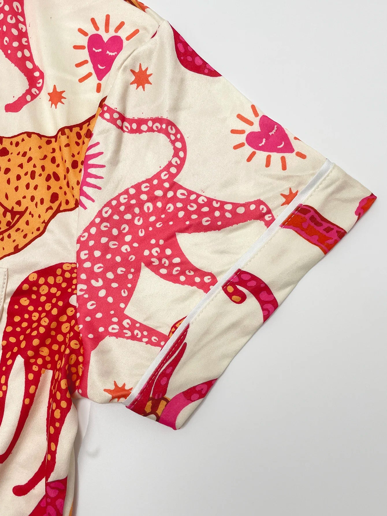 KAELAH Animal Fire Size Spring and Summer Two-Piece Pajamas Fashionable